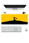 SonicTouch Kara Kedi Sarı Siyah Gamer Oyuncu Dikişsiz Sıvı Geçirmez Klavye Mouse Pad 32x70Cm