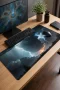 SonicTouch Ay Yıldızlı Fırtına Kaymaz Taban Pürüzsüz Yüzey Dikişsiz Gamer Klavye Mouse Pad 32x70cm