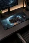 SonicTouch Ay Yıldızlı Fırtına Kaymaz Taban Pürüzsüz Yüzey Dikişsiz Gamer Klavye Mouse Pad 32x70cm