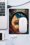 SonicTouch Hinora Hayat Ağacı Kaydırmaz Gaming Oyuncu Dikişsiz Mavi Turuncu Mouse Pad17x21cm