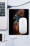 SonicTouch Kızılderili Kartal Temalı Kaydırmaz Gaming Oyuncu Dikişsiz Siyah Yeşil Mouse Pad17x21cm