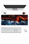 SonicTouch Klavye Mousepad 32x70cm Ateş ve Okyanus Dikişsiz Pürüzsüz Sıvı Geçirmez Kaymaz Taban