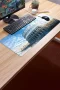 SonicTouch Klavye Mousepad 32x70cm Mavi Kolezyum Dikişsiz Pürüzsüz Sıvı Geçirmez Kaymaz Taban