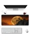 SonicTouch Klavye Mousepad 32x70cm Kehribar Ay Dikişsiz Pürüzsüz Sıvı Geçirmez Kaymaz Taban