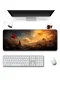 SonicTouch Klavye Mousepad 40x90cm Kozmik Flora Dikişsiz Pürüzsüz Sıvı Geçirmez Kaymaz Taban