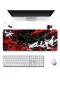 SonicTouch Klavye Mousepad 40x90cm Kızıl Kaos Dikişsiz Pürüzsüz Sıvı Geçirmez Kaymaz Taban