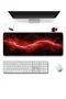 SonicTouch Klavye Mousepad 40x90cm Kızıl Akım Dikişsiz Kenar Pürüzsüz Sıvı Geçirmez Kaymaz Taban