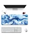 SonicTouch Klavye Mousepad 40x90cm Buzul Girdabı Dikişsiz Pürüzsüz Sıvı Geçirmez Kaymaz Taban