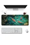 SonicTouch Klavye Mousepad 40x90cm Turkuaz Koi Gölü Dikişsiz Pürüzsüz Sıvı Geçirmez Kaymaz Taban