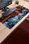 SonicTouch Klavye Mousepad 40x90cm Ateş ve Okyanus Dikişsiz Pürüzsüz Sıvı Geçirmez Kaymaz Taban