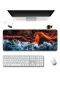 SonicTouch Klavye Mousepad 40x90cm Ateş ve Okyanus Dikişsiz Pürüzsüz Sıvı Geçirmez Kaymaz Taban