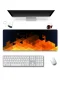 SonicTouch Turuncu Soyut Üçgenler Gamer Oyuncu Dikişsiz Sıvı Geçirmez Klavye Mouse Pad 32x70Cm
