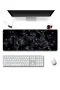 SonicTouch Siyah Gri Petek Desenli Gamer Oyuncu Dikişsiz Sıvı Geçirmez Klavye Mouse Pad 32x70Cm