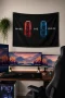 SonicTouch Red Pill Blue Pill Duvar Örtüsü Premium Kumaş Tablo Ev Ofis Salon Dekor Duvar Halısı