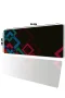 SonicTouch Renkli Kareler Siyah Gamer Oyuncu Dikişsiz Sıvı Geçirmez Klavye Mouse Pad 32x70Cm