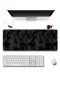 SonicTouch Siyah Gri Kamuflaj Desenli Gamer Oyuncu Dikişsiz Sıvı Geçirmez Klavye Mouse Pad 32x70Cm
