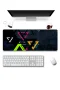 SonicTouch Geometrik Renkli Üçgen Desenler Gamer Oyuncu Dikişsiz Sıvı Geçirmez Klavye Mouse Pad 32x70Cm