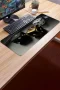 SonicTouch Siyah Beyaz Altın Zar Desenli Kaymaz Gaming Oyuncu Masaüstü Dikişsiz Klavye Mouse Pad 32x70Cm