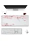 SonicTouch UltraGrand Bahar Dalları Gri Pembe Dikişsiz Xxl Gaming Oyuncu Masaüstü Klavye Mouse Pad 40x90Cm