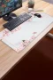 SonicTouch UltraGrand Bahar Dalları Gri Pembe Dikişsiz Xxl Gaming Oyuncu Masaüstü Klavye Mouse Pad 40x90Cm
