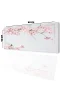 SonicTouch UltraGrand Bahar Dalları Gri Pembe Dikişsiz Xxl Gaming Oyuncu Masaüstü Klavye Mouse Pad 40x90Cm