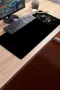 SonicTouch UltraGrand Mavi Gözlü Aslan Dikişsiz Xxl Gaming Oyuncu Masaüstü Siyah Beyaz Klavye Mouse Pad 40x90Cm