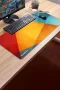 SonicTouch UltraGrand Geometrik Renkler Gamer Oyuncu Xxl Sarı Kırmızı Klavye Mouse Pad 40x90Cm