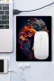 SonicTouch Ying Yang Temalı Mavi Turuncu Koi Balığı Kaymaz Dikişsiz Pürüzsüz Gamer Mouse Pad17x21cm