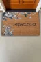 Valerine Life Beyaz Gerbera Çiçekleri Hoş Geldiniz Kapı Önü Paspası 45x70cm