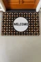 Valerine Life Artı Desenli Kahverengi Siyah Welcome Hoş Geldiniz Kapı Önü Paspası 45x70cm