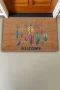 Valerine Life Egzotik Renkli Tüyler Welcome Kapı Önü Paspası 45x70cm