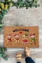Valerine Life Noel Yılbaşı Kurabiyeleri Kırmızı Kahverengi Welcome Hoş Geldiniz Kapı Önü Paspası 45x70cm