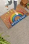 Valerine Life Emojili Gökkuşağı Kaymaz Tabanlı Hoş Geldiniz Welcome Kapı Önü Paspası 45x70cm