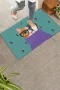 Valerine Life Aristokrat Kedi Yeşil Renkli Welcome Hoş Geldiniz Kapı Önü Paspası 45x70cm