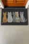 Valerine Life Kedi Konseyi Pati Kardeşliği Siyah Renk Welcome Hoş Geldiniz Kapı Önü Paspası 45x70cm