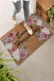 Valerine Life Kırmızı Beyaz Çelenk Gülleri Welcome Ev İç Dış Kapı Önü Paspası 45x70cm