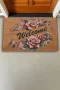 Valerine Life Kırmızı Trento Gülleri Welcome Kapı Önü Paspası 45x70cm
