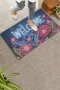 Valerine Life Neon Zambak Çiçekleri Welcome Kapı Önü Paspası 45x70cm