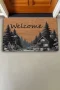 Valerine Life Orman Evi Temalı Çam Ağaçlı Welcome Kapı Önü Paspası 45x70cm