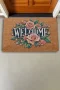 Valerine Life Pudra Rengi Güller Welcome Kapı Önü Paspası 45x70cm