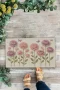 Valerine Life İplikten Düşler Nakışlı Şakayık Çiçekler Welcome Hoş Geldiniz Dijital Baskı Kapı Önü Paspası 45x70cm