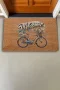 Valerine Life Vintage Çiçekler ve Bisiklet Welcome Kapı Önü Paspası 45x70cm