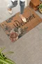 Valerine Life Vintage Kahverengi Zambak ve Kalp Kaymaz Hoş Geldiniz Welcome Kapı Önü Paspası 45x70cm