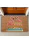 Valerine Life Pembe Flamingo Çifti Welcome Kapı Önü Paspası 45x70cm