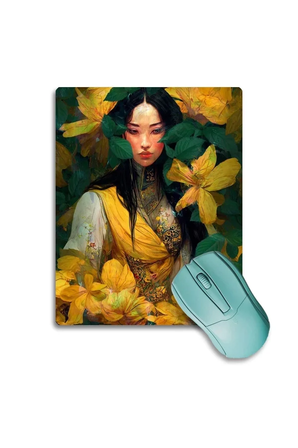 SonicTouch Japon Orman Perisi Kaydırmaz Gaming Oyuncu Dikişsiz Sarı Yeşil Mouse Pad17x21cm