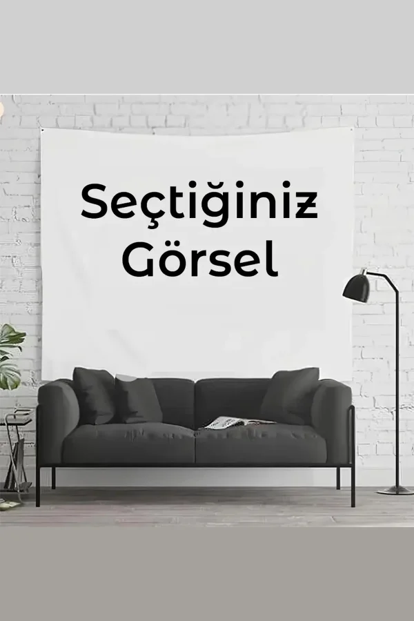 Promix Go Kişiye İsme Özel Duvar Tablosu Halısı Dijital Baskılı Premium Kumaş Ofis Salon Duvar Matı Flaması