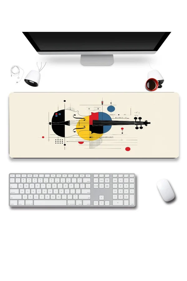 SonicTouch Klavye Mousepad 32x70cm Mondrian Kemanı Dikişsiz Pürüzsüz Sıvı Geçirmez Kaymaz Taban