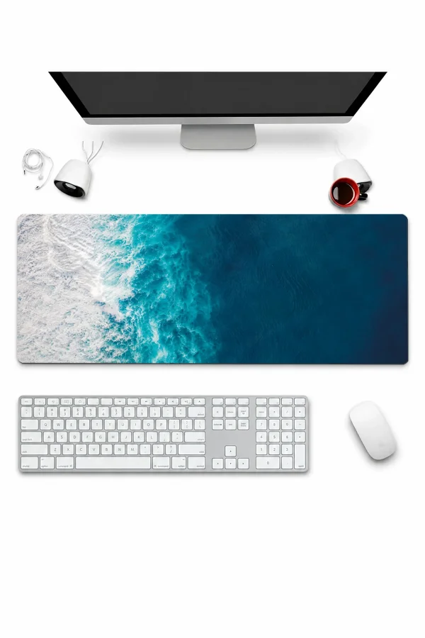 SonicTouch Klavye Mousepad 32x70cm Sonsuz Okyanus Dikişsiz Pürüzsüz Sıvı Geçirmez Kaymaz Taban