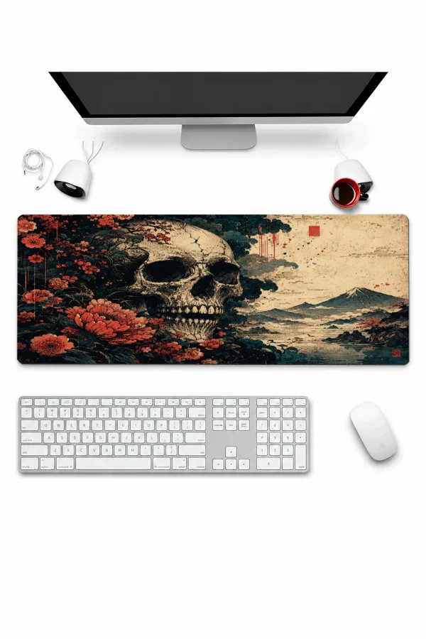 SonicTouch Klavye Mousepad 32x70cm Karanlık Ukiyo-e Dikişsiz Pürüzsüz Sıvı Geçirmez Kaymaz Taban