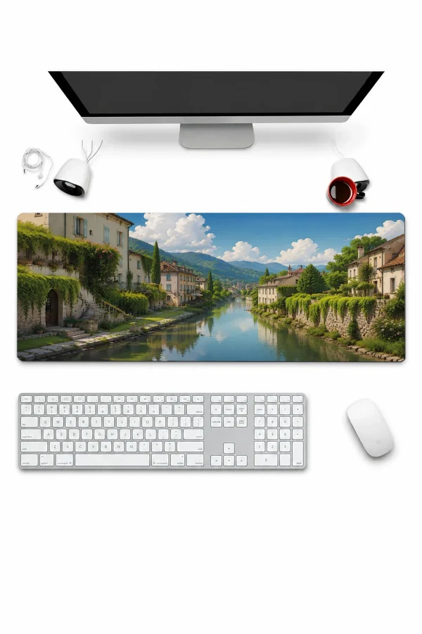 SonicTouch Klavye Mousepad 32x70cm Yeşil Kanal Dikişsiz Pürüzsüz Sıvı Geçirmez Kaymaz Taban